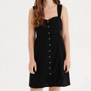 American Eagle Black Linen Blend Dress NWT